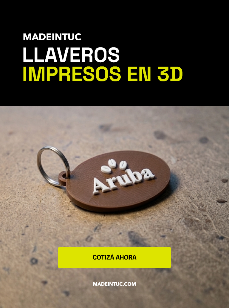 Llavero Aruba impreso en 3D